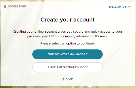 Create your account.