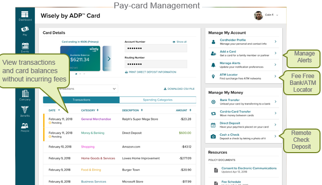 A preview of the wisely dashboard.